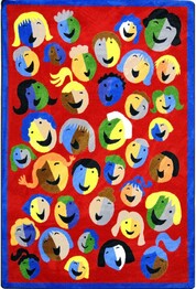 Joy Carpets Kid Essentials Joyful Faces Red